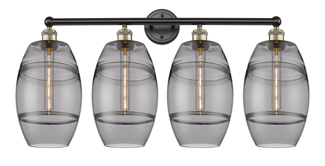 Innovations Lighting Vaz 8" Bath Vanity Light - Black Antique Brass Vanity Lights Innovations Lighting Light Smoke ; Glass Type: Smoked  