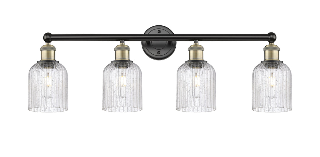 Innovations Lighting Bridal Veil 5" Bath Vanity Light - Black Antique Brass Vanity Lights Innovations Lighting Seedy ; Glass Type: Seedy; Ribbed  