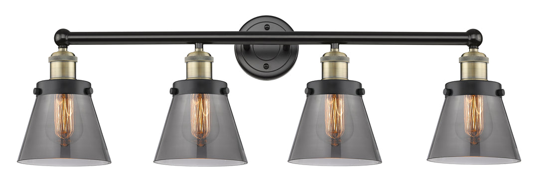 Innovations Lighting Cone 6" Bath Vanity Light - Black Antique Brass Vanity Lights Innovations Lighting Light Smoke ; Glass Type: Colorful  