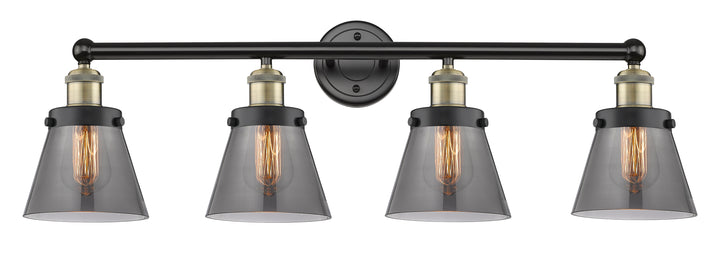 Innovations Lighting Cone 6" Bath Vanity Light - Black Antique Brass Vanity Lights Innovations Lighting Light Smoke ; Glass Type: Colorful  