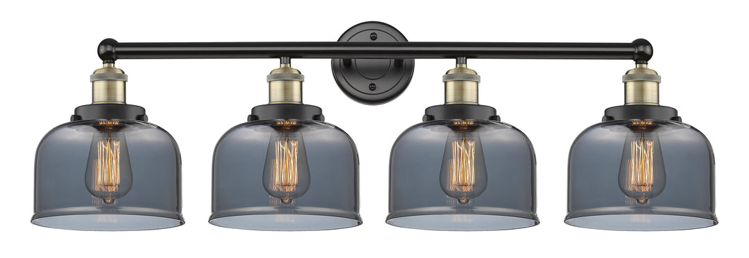 Innovations Lighting Bell 8" Bath Vanity Light - Black Antique Brass Vanity Lights Innovations Lighting Light Smoke ; Glass Type: Colorful  