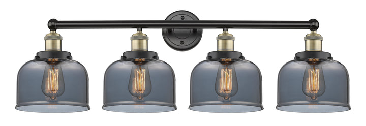 Innovations Lighting Bell 8" Bath Vanity Light - Black Antique Brass Vanity Lights Innovations Lighting Light Smoke ; Glass Type: Colorful  