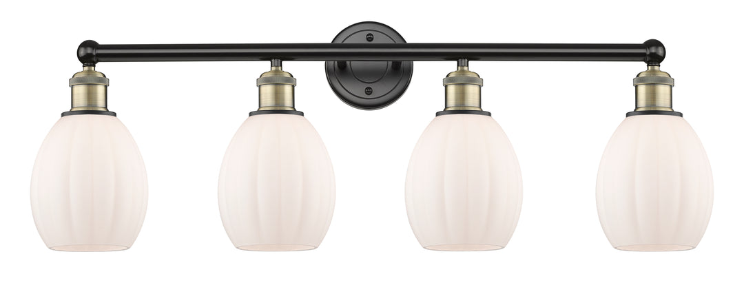 Innovations Lighting Eaton 5.5" Bath Vanity Light - Black Antique Brass Vanity Lights Innovations Lighting Matte White ; Glass Type: White; Ribbed  