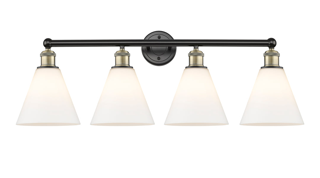 Innovations Lighting Berkshire Glass 8" Bath Vanity Light - Black Antique Brass Vanity Lights Innovations Lighting Matte White ; Glass Type: White  