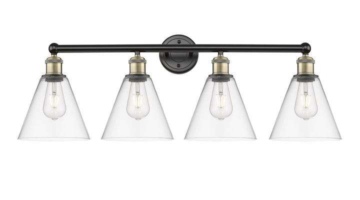 Innovations Lighting Berkshire Glass 8" Bath Vanity Light - Black Antique Brass Vanity Lights Innovations Lighting Clear ; Glass Type: Clear  