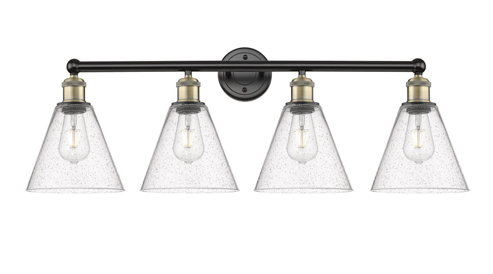 Innovations Lighting Berkshire Glass 8" Bath Vanity Light - Black Antique Brass Vanity Lights Innovations Lighting Seedy ; Glass Type: Seeded  