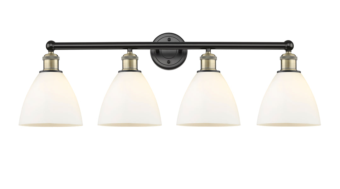 Innovations Lighting Bristol 7.5" Bath Vanity Light - Black Antique Brass Vanity Lights Innovations Lighting Matte White ; Glass Type: White  