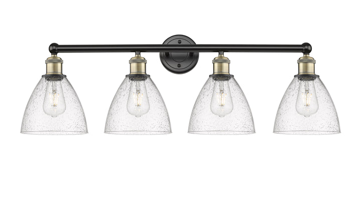 Innovations Lighting Bristol 7.5" Bath Vanity Light - Black Antique Brass Vanity Lights Innovations Lighting Seedy ; Glass Type: Seeded  