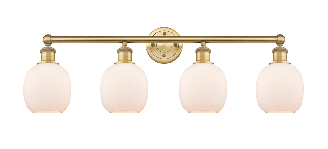 Innovations Lighting Belfast 6" Bath Vanity Light - Brushed Brass Vanity Lights Innovations Lighting Matte White ; Glass Type: White  