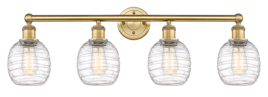 Innovations Lighting Belfast 6" Bath Vanity Light - Brushed Brass Vanity Lights Innovations Lighting Deco Swirl ; Glass Type: Clear  