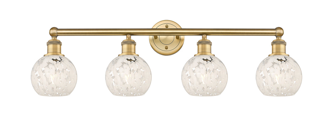 Innovations Lighting White Mouchette 6" Bath Vanity Light - Brushed Brass Vanity Lights Innovations Lighting White Mouchette ; Glass Type: White  