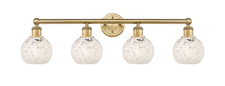 Innovations Lighting White Mouchette 6" Bath Vanity Light - Brushed Brass Vanity Lights Innovations Lighting White Mouchette ; Glass Type: White  