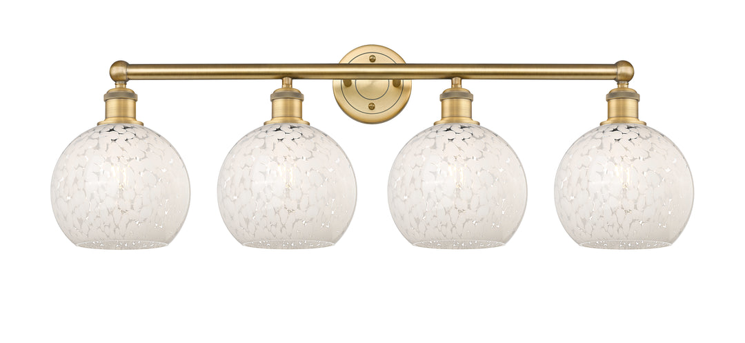 Innovations Lighting White Mouchette 8" Bath Vanity Light - Brushed Brass Vanity Lights Innovations Lighting White Mouchette ; Glass Type: White  