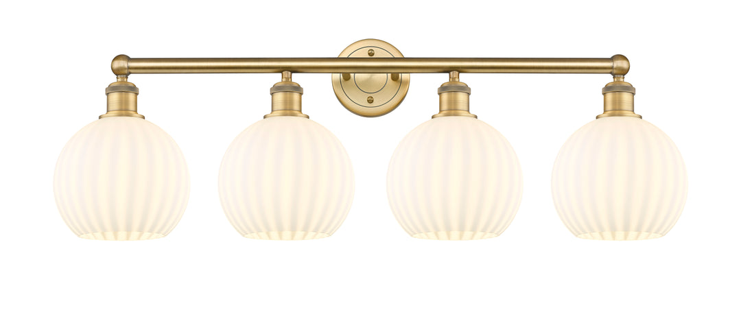 Innovations Lighting White Venetian 8" Bath Vanity Light - Brushed Brass