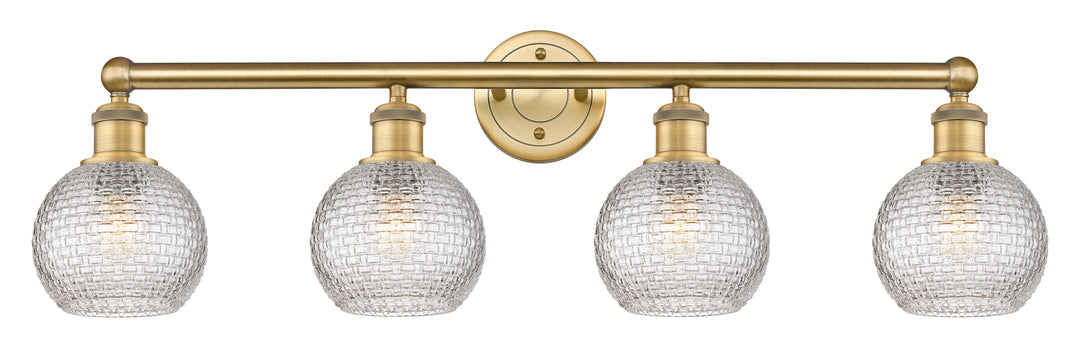 Innovations Lighting Athens 6" Bath Vanity Light - Brushed Brass Vanity Lights Innovations Lighting Clear Basket Weave ; Glass Type: Transparent  