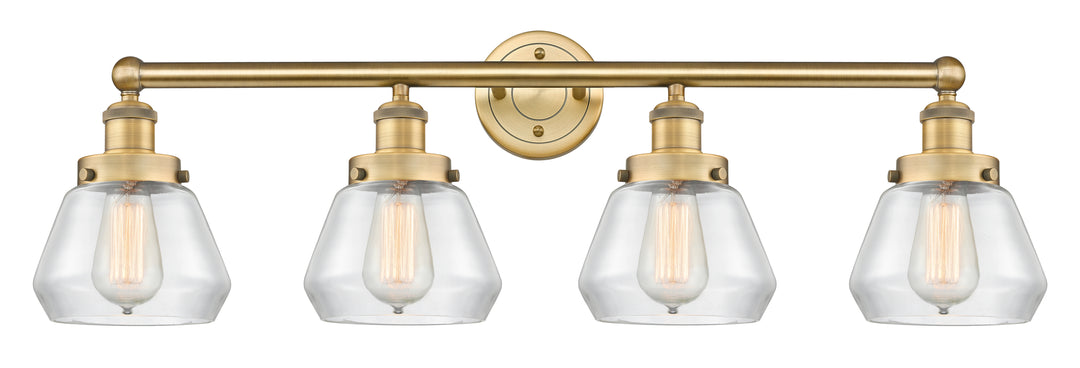 Innovations Lighting Fulton 7" Bath Vanity Light - Brushed Brass Vanity Lights Innovations Lighting Clear ; Glass Type: Transparent; Ribbed  