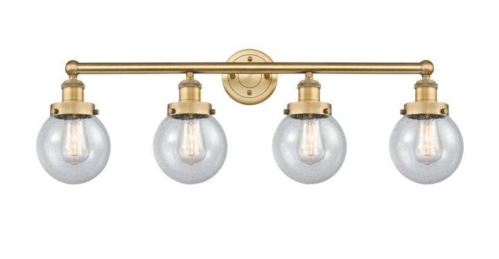 Innovations Lighting Beacon 6" Bath Vanity Light - Brushed Brass Vanity Lights Innovations Lighting Seedy ; Glass Type: Seedy  