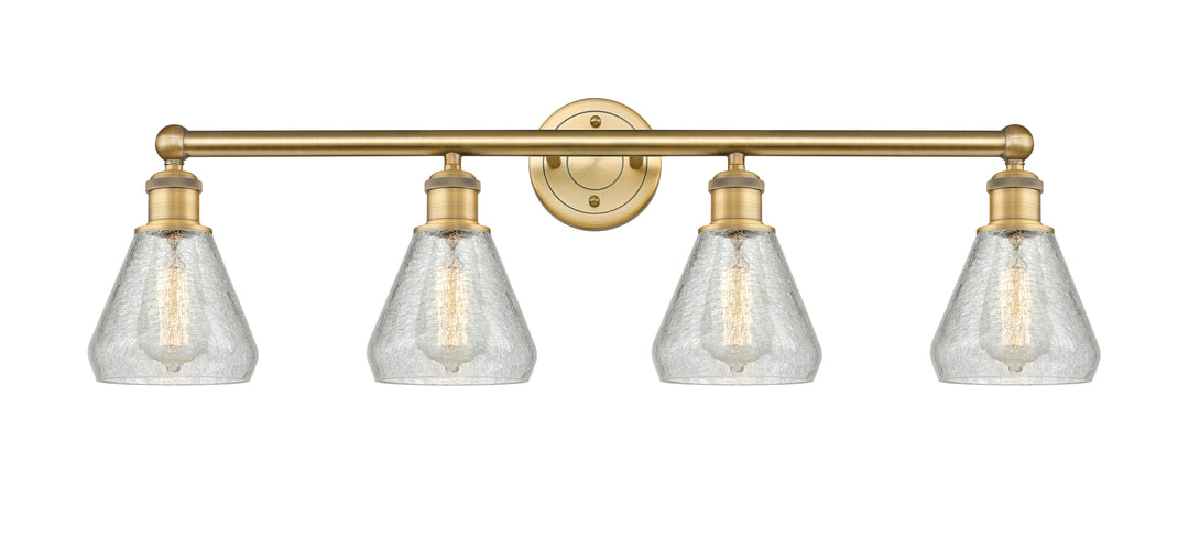 Innovations Lighting Conesus 6" Bath Vanity Light - Brushed Brass Vanity Lights Innovations Lighting Clear Crackle ; Glass Type: Crackled  