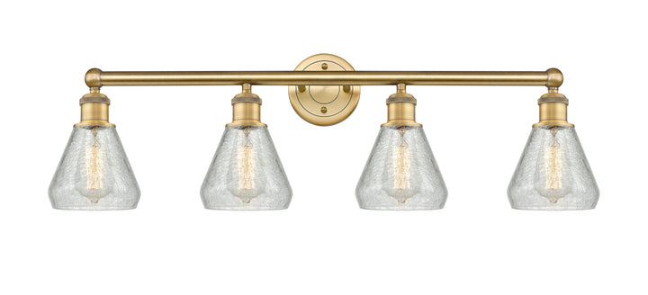 Innovations Lighting Conesus 6" Bath Vanity Light - Brushed Brass Vanity Lights Innovations Lighting Clear Crackle ; Glass Type: Crackled  