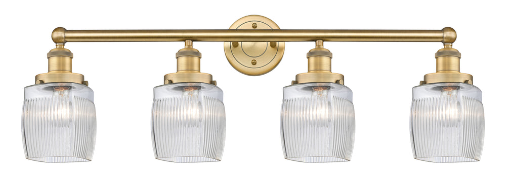 Innovations Lighting Colton 6" Bath Vanity Light - Brushed Brass Vanity Lights Innovations Lighting Clear Halophane ; Glass Type: Transparent; Ribbed  