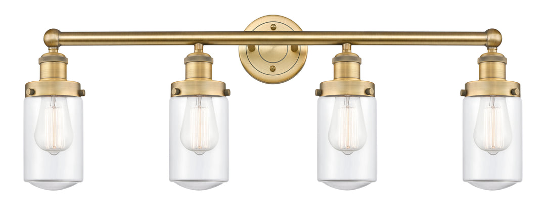 Innovations Lighting Dover 4.5" Bath Vanity Light - Brushed Brass Vanity Lights Innovations Lighting Clear ; Glass Type: Transparent; Ribbed  