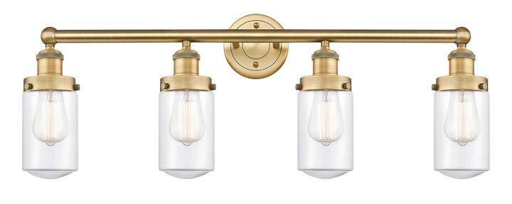 Innovations Lighting Dover 4.5" Bath Vanity Light - Brushed Brass Vanity Lights Innovations Lighting Clear ; Glass Type: Transparent; Ribbed  