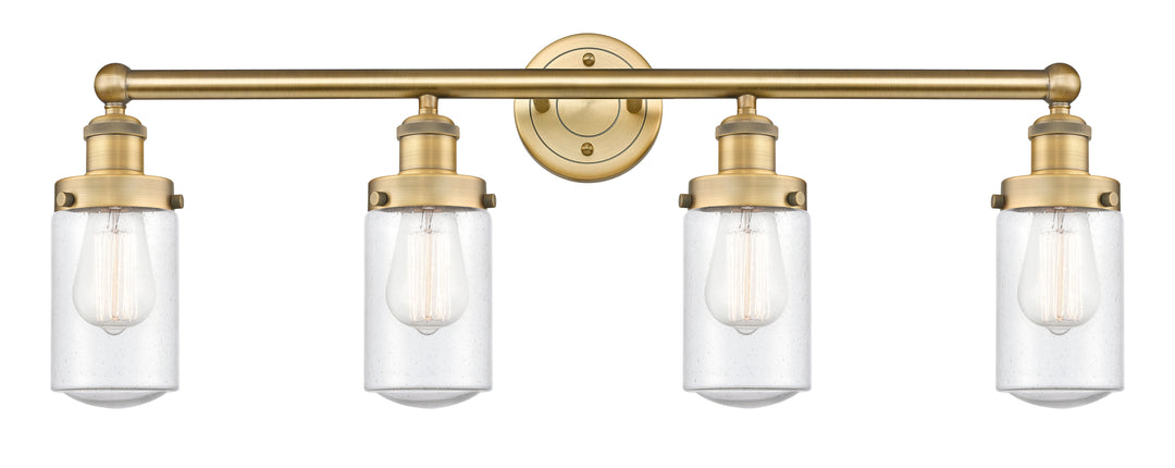 Innovations Lighting Dover 4.5" Bath Vanity Light - Brushed Brass Vanity Lights Innovations Lighting Seedy ; Glass Type: Seedy; Ribbed  