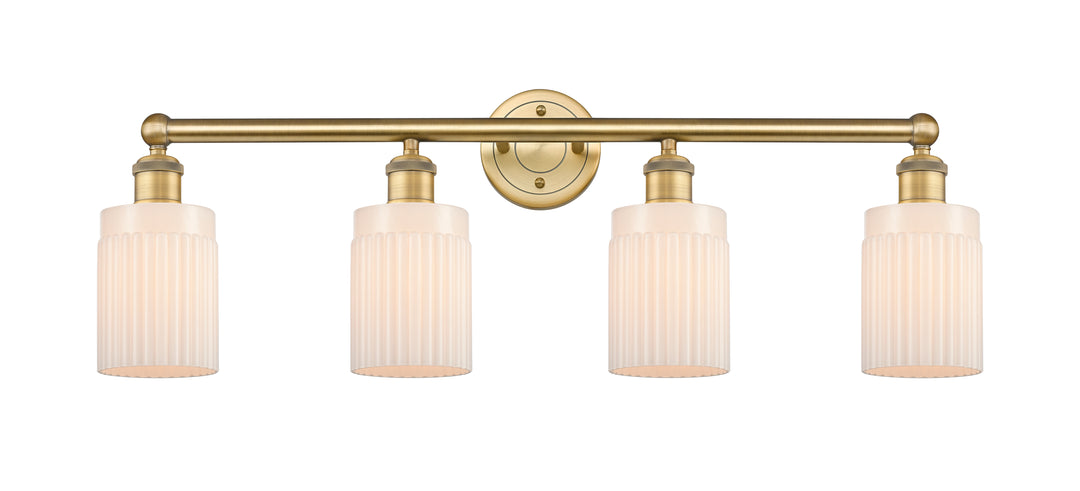 Innovations Lighting Hadley 5" Bath Vanity Light - Brushed Brass Vanity Lights Innovations Lighting Matte White ; Glass Type: White; Ribbed  