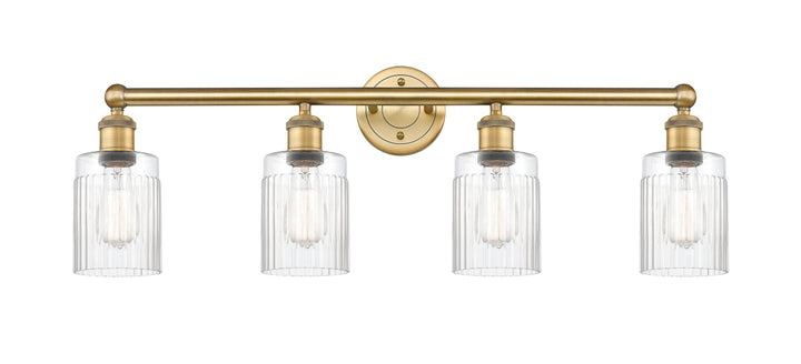 Innovations Lighting Hadley 5" Bath Vanity Light - Brushed Brass Vanity Lights Innovations Lighting Clear ; Glass Type: Clear; Ribbed  