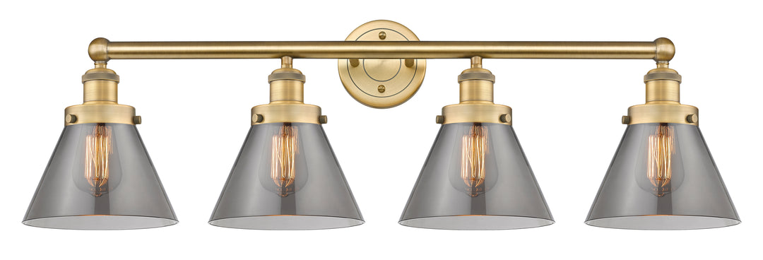 Innovations Lighting Cone 8" Bath Vanity Light - Brushed Brass Vanity Lights Innovations Lighting Light Smoke ; Glass Type: Colorful  