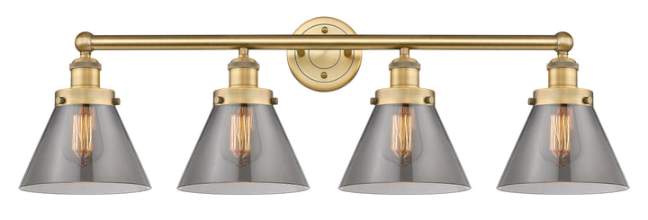 Innovations Lighting Cone 8" Bath Vanity Light - Brushed Brass Vanity Lights Innovations Lighting Light Smoke ; Glass Type: Colorful  