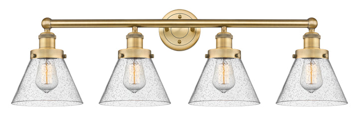 Innovations Lighting Cone 8" Bath Vanity Light - Brushed Brass Vanity Lights Innovations Lighting Seedy ; Glass Type: Seedy; Ribbed  