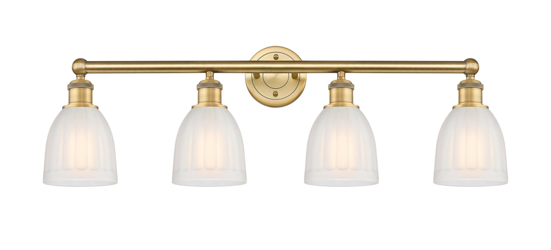 Innovations Lighting Brookfield 6" Bath Vanity Light - Brushed Brass Vanity Lights Innovations Lighting White ; Glass Type: Frosted; Ribbed  