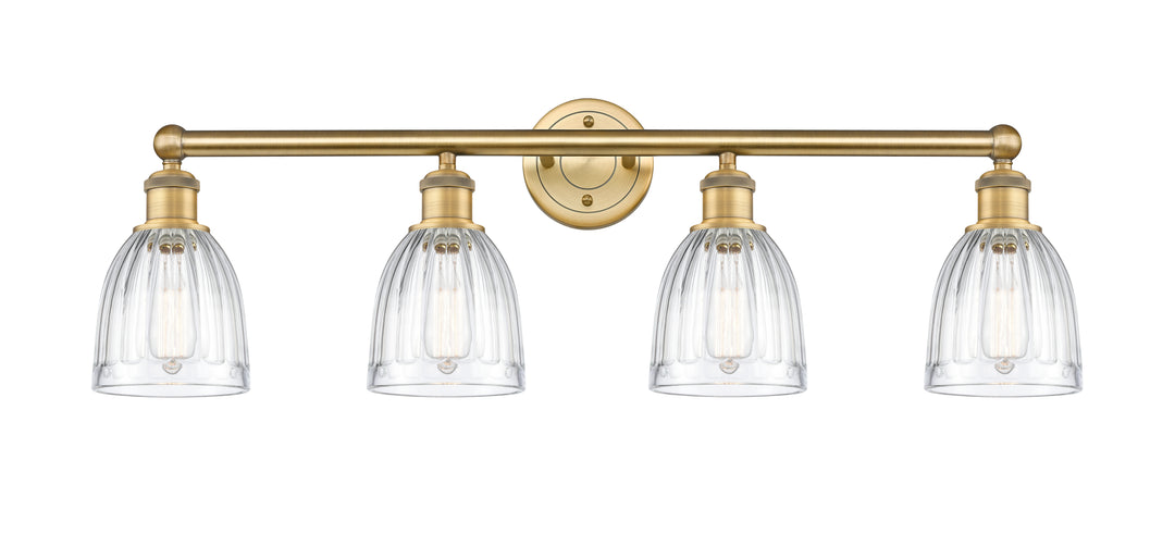 Innovations Lighting Brookfield 6" Bath Vanity Light - Brushed Brass Vanity Lights Innovations Lighting Clear ; Glass Type: Transparent; Ribbed  