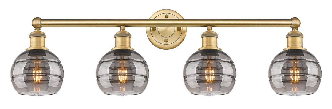 Innovations Lighting Rochester 6" Bath Vanity Light - Brushed Brass Vanity Lights Innovations Lighting Light Smoke ; Glass Type: Smoked  