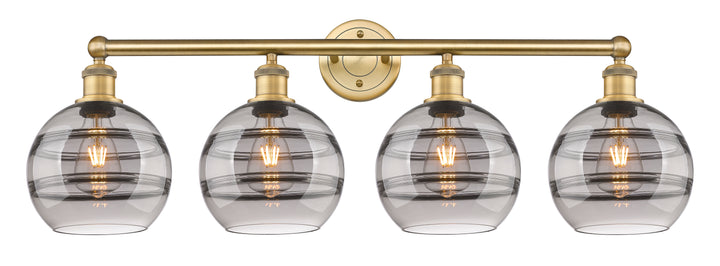 Innovations Lighting Rochester 8" Bath Vanity Light - Brushed Brass Vanity Lights Innovations Lighting Light Smoke ; Glass Type: Smoked  