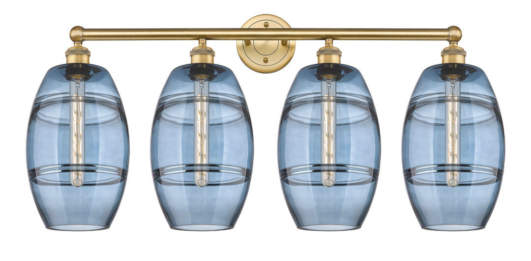 Innovations Lighting Vaz 8" Bath Vanity Light - Brushed Brass Vanity Lights Innovations Lighting Blue  ; Glass Type: Blue  