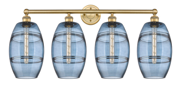 Innovations Lighting Vaz 8" Bath Vanity Light - Brushed Brass Vanity Lights Innovations Lighting Blue  ; Glass Type: Blue  