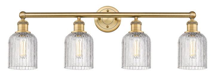 Innovations Lighting Bridal Veil 5" Bath Vanity Light - Brushed Brass Vanity Lights Innovations Lighting Clear ; Glass Type: Clear; Ribbed  