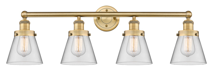 Innovations Lighting Cone 6" Bath Vanity Light - Brushed Brass Vanity Lights Innovations Lighting Clear ; Glass Type: Transparent; Ribbed  