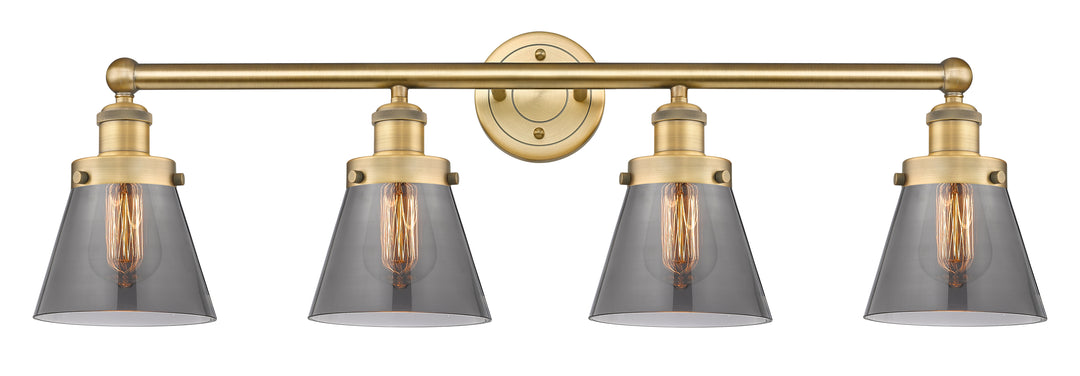 Innovations Lighting Cone 6" Bath Vanity Light - Brushed Brass Vanity Lights Innovations Lighting Light Smoke ; Glass Type: Colorful  