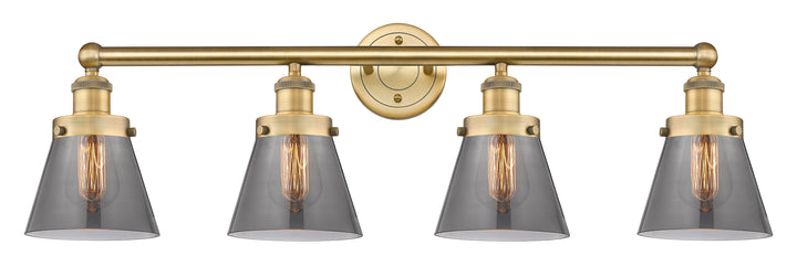 Innovations Lighting Cone 6" Bath Vanity Light - Brushed Brass Vanity Lights Innovations Lighting Light Smoke ; Glass Type: Colorful  