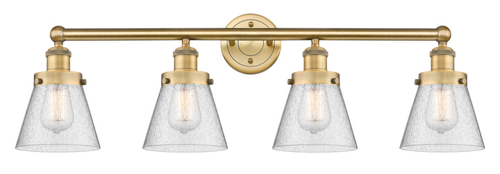 Innovations Lighting Cone 6" Bath Vanity Light - Brushed Brass Vanity Lights Innovations Lighting Seedy ; Glass Type: Seedy; Ribbed  