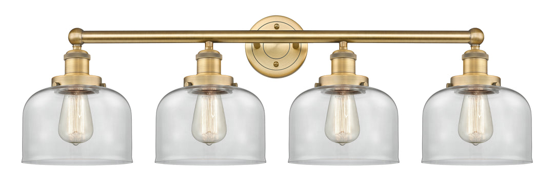 Innovations Lighting Bell 8" Bath Vanity Light - Brushed Brass Vanity Lights Innovations Lighting Clear ; Glass Type: Transparent; Ribbed  