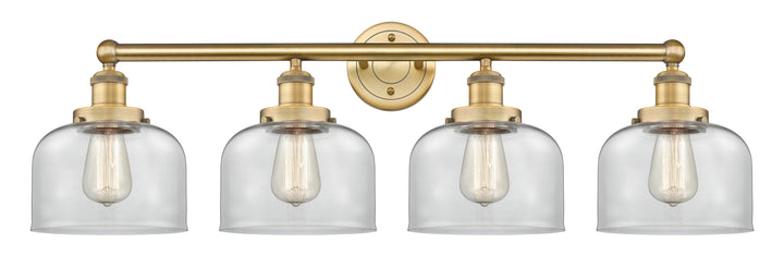 Innovations Lighting Bell 8" Bath Vanity Light - Brushed Brass Vanity Lights Innovations Lighting Clear ; Glass Type: Transparent; Ribbed  