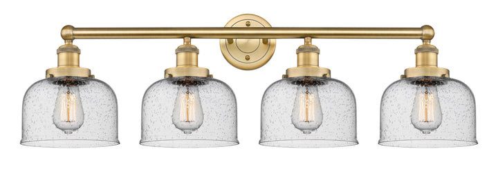 Innovations Lighting Bell 8" Bath Vanity Light - Brushed Brass Vanity Lights Innovations Lighting Seedy ; Glass Type: Seedy; Ribbed  