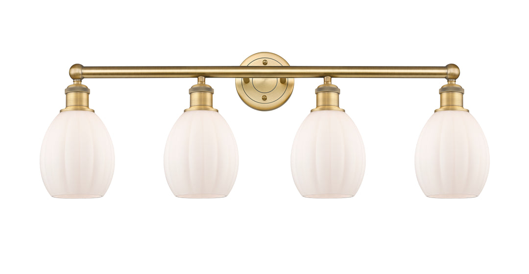 Innovations Lighting Eaton 5.5" Bath Vanity Light - Brushed Brass Vanity Lights Innovations Lighting Matte White ; Glass Type: White; Ribbed  