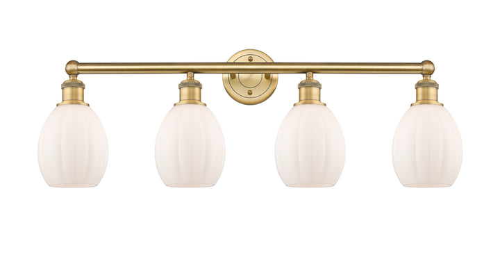 Innovations Lighting Eaton 5.5" Bath Vanity Light - Brushed Brass Vanity Lights Innovations Lighting Matte White ; Glass Type: White; Ribbed  