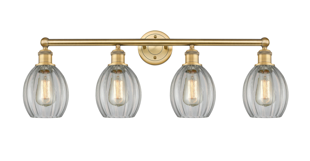 Innovations Lighting Eaton 5.5" Bath Vanity Light - Brushed Brass Vanity Lights Innovations Lighting Clear ; Glass Type: Transparent; Ribbed  