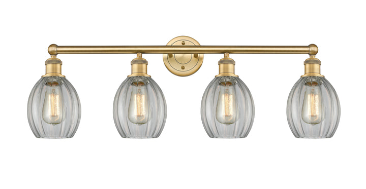 Innovations Lighting Eaton 5.5" Bath Vanity Light - Brushed Brass Vanity Lights Innovations Lighting Clear ; Glass Type: Transparent; Ribbed  